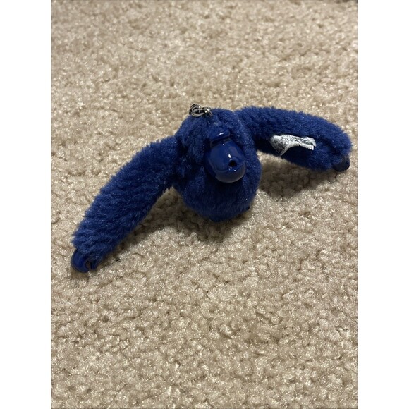 Kipling Monkey Kasara Plush Thumb Sucking Ape Gorilla Blue Ring Keychain Charm - Picture 1 of 3
